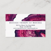 Rosa Agate Geode Stone Rose Gold Massage Therapeut Visitenkarte (Rückseite)