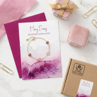 Rosa agate Halskette Display-Karte