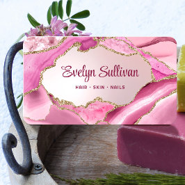 Rosa Agate Imitats Foil Visitenkarte