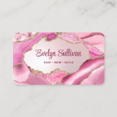 Rosa Agate Imitats Foil Visitenkarte (Vorderseite)