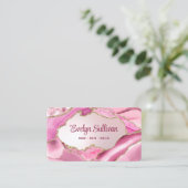 Rosa Agate Imitats Foil Visitenkarte (Stehend Vorderseite)