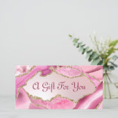 Rosa Agate Imitats Foulgeschenkzertifikat (Stehend Vorderseite)