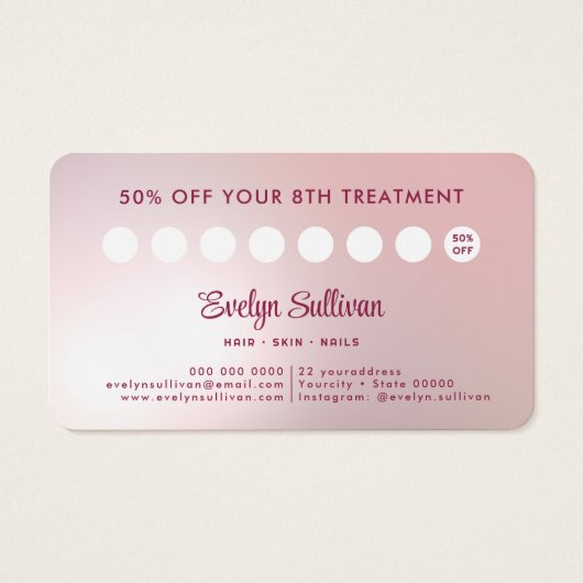 Rosa Agate Imitats Loyalität Karte (Rückseite)