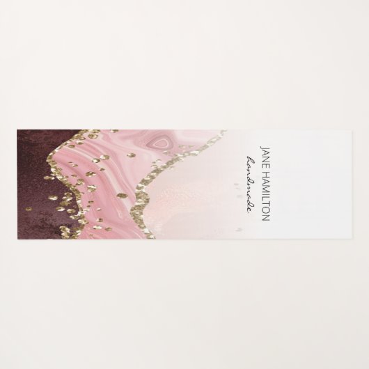 Rosa Agate Marble Glitzer Übung Mat Yogamatte (Rückseite (Horizontal))