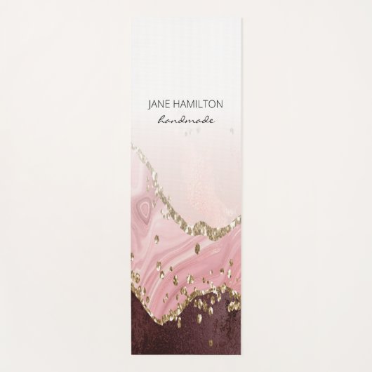 Rosa Agate Marble Glitzer Übung Mat Yogamatte (Vorderseite)