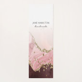 Rosa Agate Marble Glitzer Übung Mat Yogamatte (Rückseite)