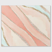 Rosa Agate Turquoise Gold Elegante Moderne Geschenkpapier (Flach)