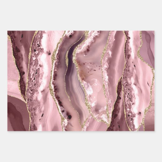 rosa agate Umhüllungsblätter Geschenkpapier Set (Vorderseite)