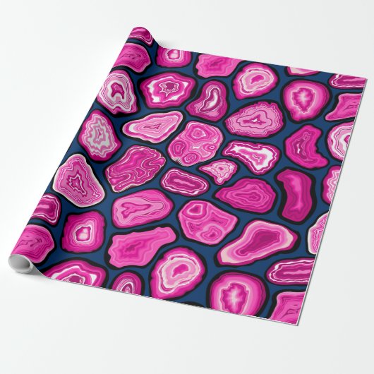Rosa Ageratscheiben Geschenkpapier (Ungerollt)