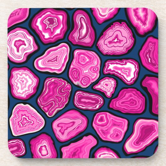Rosa Ageratscheiben Getränkeuntersetzer (Vorderseite)