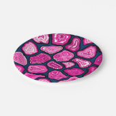 Rosa Ageratscheiben Pappteller (Schrägansicht)