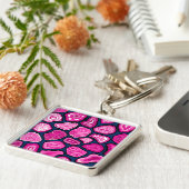 Rosa Ageratscheiben Schlüsselanhänger (Seite)