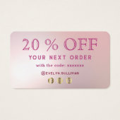 Rosa-agierte Imitate-Folie Discount-Karte (Rückseite)