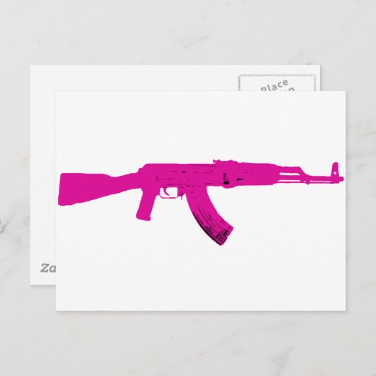 Rosa AK-47 Postkarte (Vorne/Hinten)