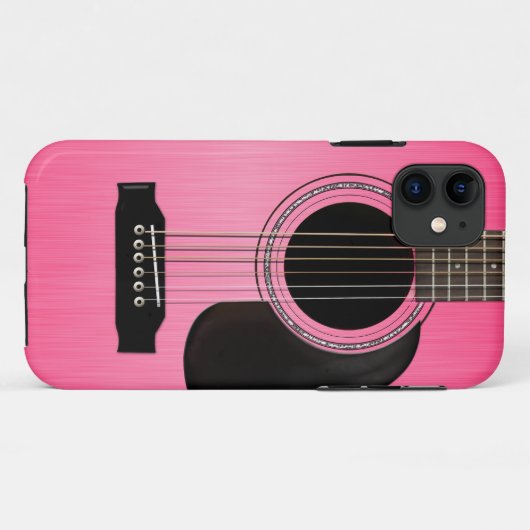 Rosa Akustikgitarre Case-Mate iPhone Hülle (Rückseite (Horizontal))