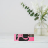 Rosa Akustikgitarre Mini Visitenkarte (Stehend Vorderseite)