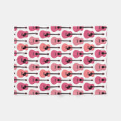 Rosa Akustikgitarre-Muster Fleecedecke (Vorderseite (Horizontal))