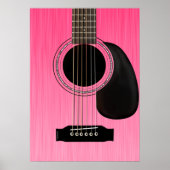 Rosa Akustikgitarre Poster (Vorne)
