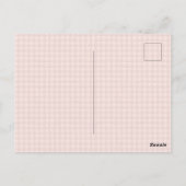 Rosa Albern Gänse Floral Gingham Erster Geburtstag Postkarte (Rückseite)