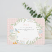 Rosa Albern Gingham Gingham Begleitkarte (Stehend Vorderseite)