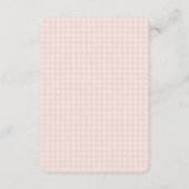 Rosa Albern Gingham Gingham Begleitkarte (Rückseite)