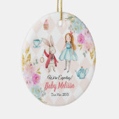 Rosa Alice, die wir von den Eltern erwarten Keramik Ornament (Rechts)