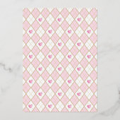 Rosa Alice im Wunderland Babydusche Tee Folieneinladung (Rückseite)