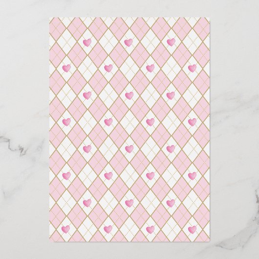 Rosa Alice im Wunderland Babydusche Tee Folieneinladung (Rückseite)