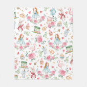 Rosa Alice im Wunderland Mad Hatter Girl Kinderzim Fleecedecke (Vorderseite)