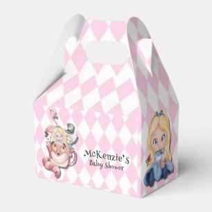 Rosa Alice im Wunderland und Freunde Baby Shower Geschenkschachtel