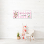 Rosa Alice im Wunderland und Friends Babydusche Banner (Insitu)