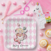 Rosa Alice im Wunderland und Friends Babydusche Pappteller (Party)