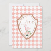 Rosa Alice in Onederland Einladung zum 1. Geburtst (Rückseite)