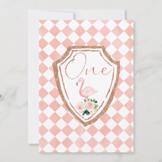 Rosa Alice in Onederland Einladung zum 1. Geburtst (Rückseite)