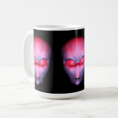 Rosa Alien Head Kaffeetasse (Vorderseite Links)