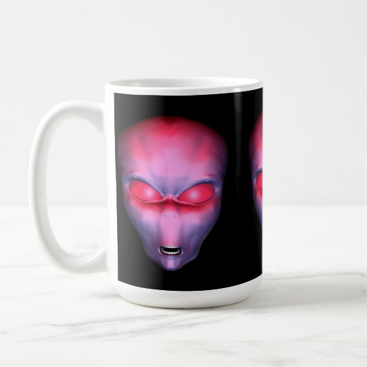Rosa Alien Head Kaffeetasse (Links)