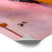 Rosa Alien mit einem Orangensaft Poster (Ecke)