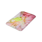 Rosa Alkohol Tinte Abstrakte Blume Badematte (Schrägansicht)