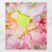 Rosa Alkohol Tinte Abstrakte Blume Weinetikett (Einzelnes Label)