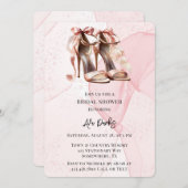 Rosa Alkohol Tinte High Heel Schuhe Brautparty Einladung (Vorne/Hinten)