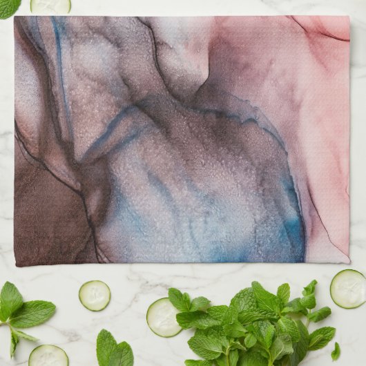 Rosa Alkoholfarbe Geschirrtuch (Gefaltet)