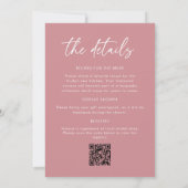 Rosa All-in-One-QR-Code-Brautabschiedstee-Party Einladung (Rückseite)