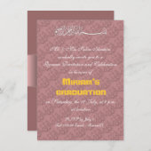 Rosa Allah-Moslemfeier Einladung (Vorne/Hinten)