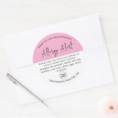 Rosa Allergie Warnhinweis Runder Aufkleber (Umschlag)