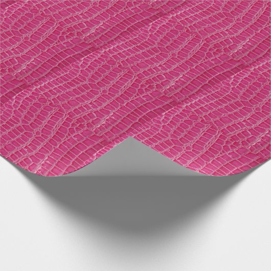 Rosa Alligator Gemusterte Textur Geschenkpapier (Ecke)