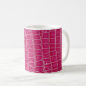 Rosa Alligator Gemusterte Textur Kaffeetasse (VorderseiteRechts)