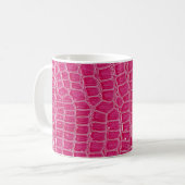 Rosa Alligator Gemusterte Textur Kaffeetasse (Vorderseite Links)