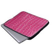 Rosa Alligator Gemusterte Textur Laptopschutzhülle (Vorne Knopf)