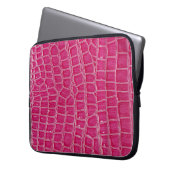 Rosa Alligator Gemusterte Textur Laptopschutzhülle (Vorderseite Links)