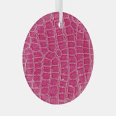 Rosa Alligator Gemusterte Textur Ornament Aus Glas (Vorderseite Rechts)